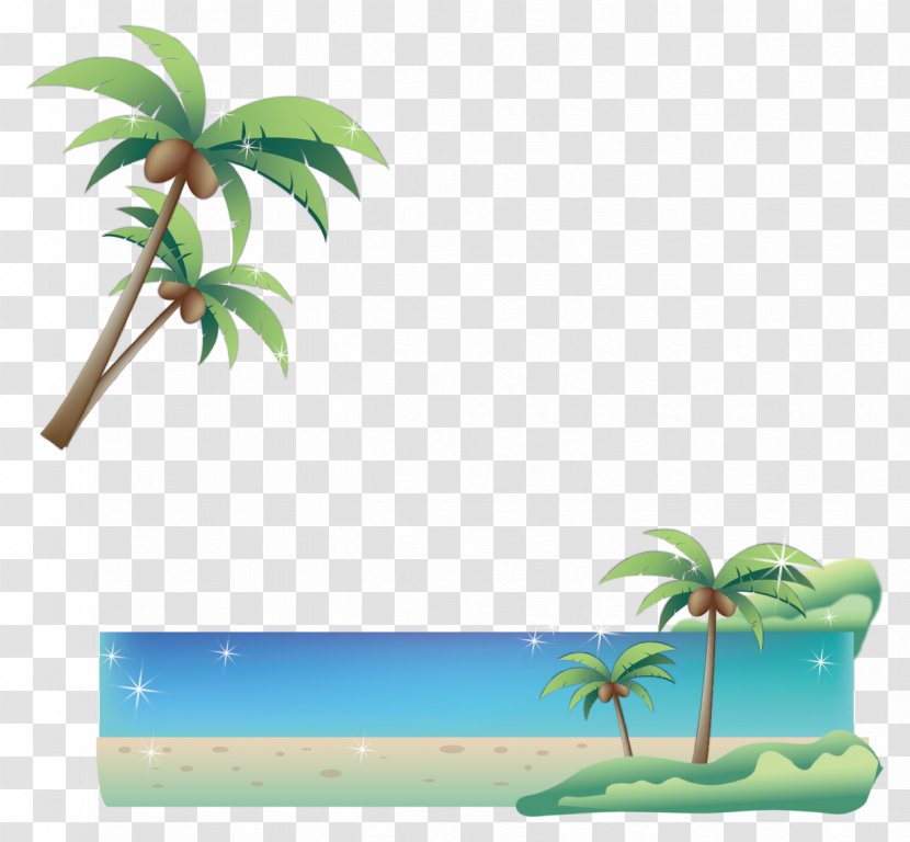 Beach Poster Coconut - Tree Material Transparent PNG