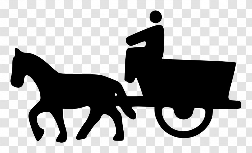 Carriage Horse - Logo - Black And White Transparent PNG