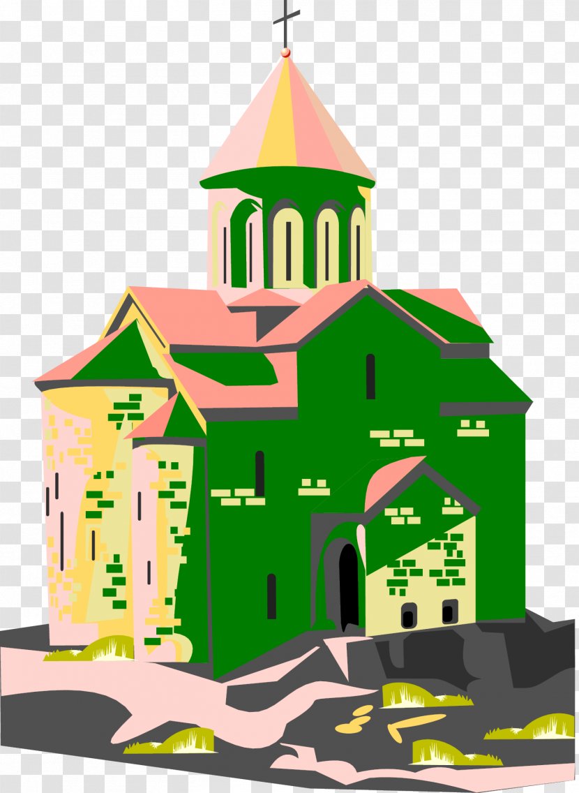 Church Building Architecture Illustration - Cdr - Vector Green Painted Transparent PNG