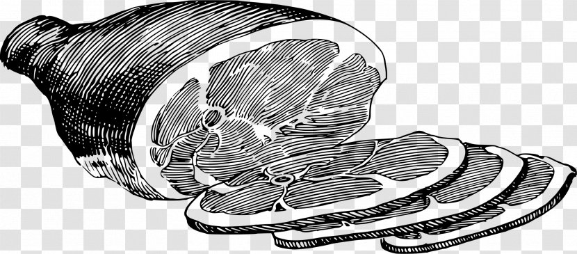 Ham Cheese Sandwich Black And White Drawing Clip Art - Food Transparent PNG