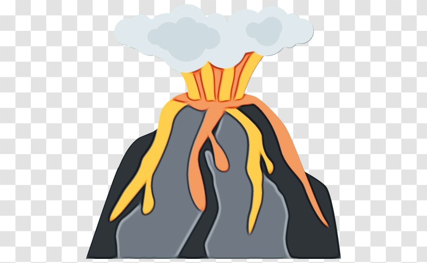 Volcano Cartoon - Yellow - Volcanic Landform Transparent PNG