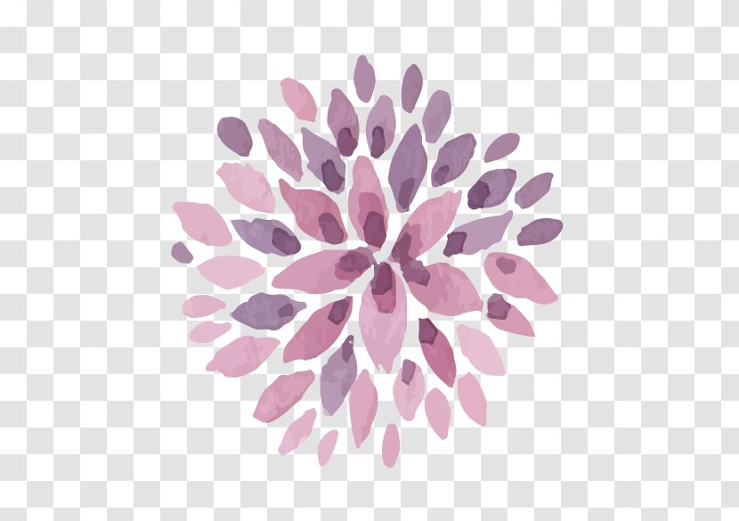 Rouge Cosmetics Brush Wallpaper - Hand-painted Watercolor Purple Flower Transparent PNG