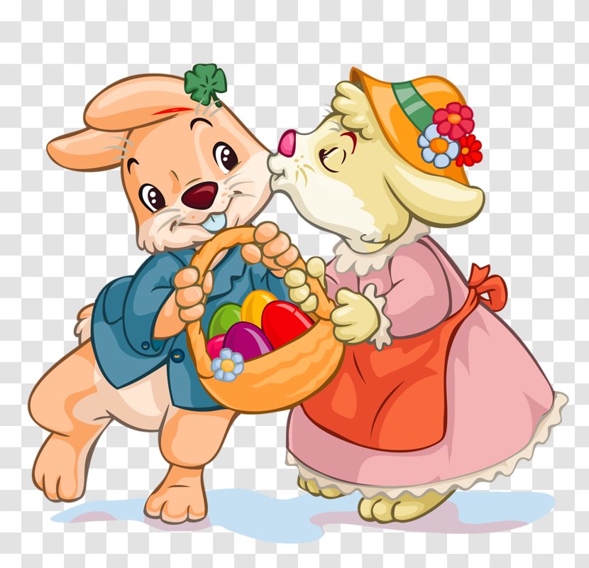 Easter Bunny Basket Egg Clip Art - Heart - Cute Rabbit Transparent PNG