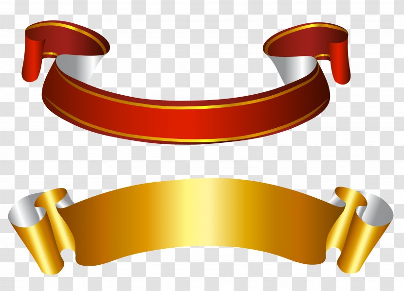 Ribbon Clip Art - Banner - Gold And Red Banners Transparent Picture Transparent PNG