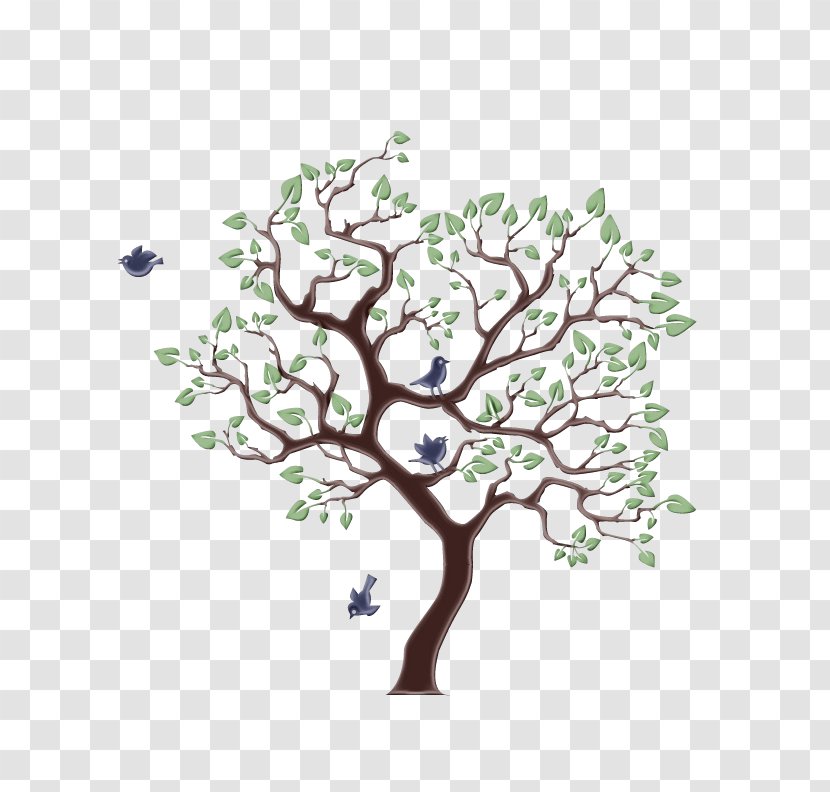 Branch Tree Plant Woody Leaf - Paint - Blossom Stem Transparent PNG