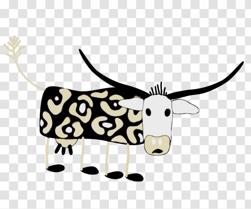 English Longhorn Bovine - Cartoon - Sticker Bull Transparent PNG