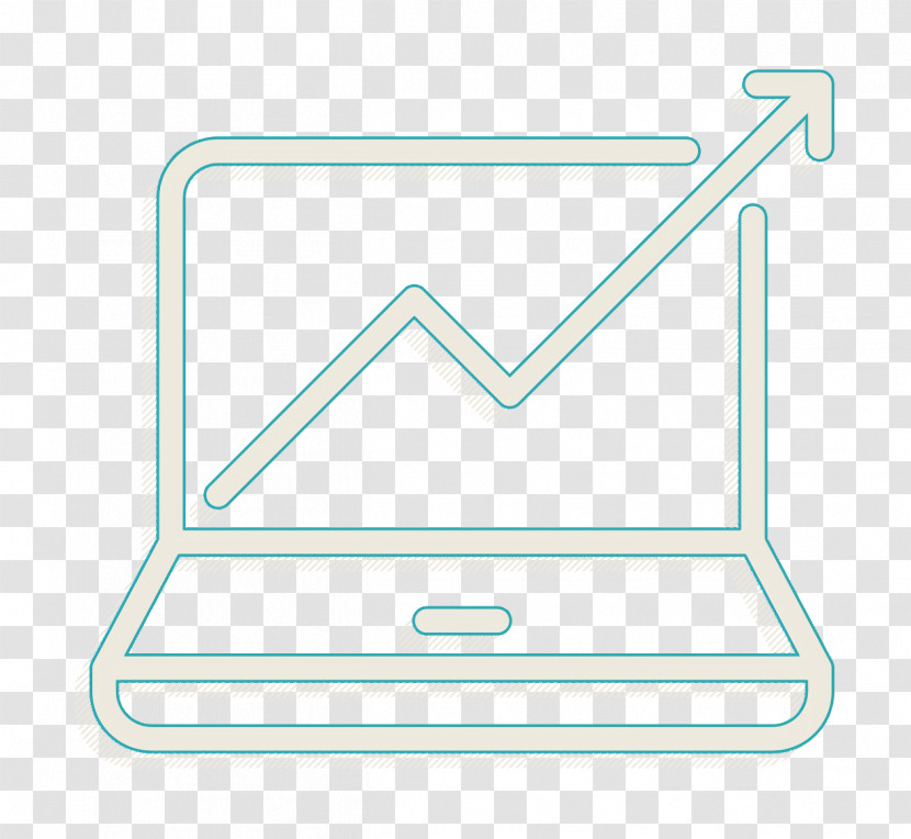 Stats Icon Laptop Icon SEO And Online Marketing Elements Icon Transparent PNG