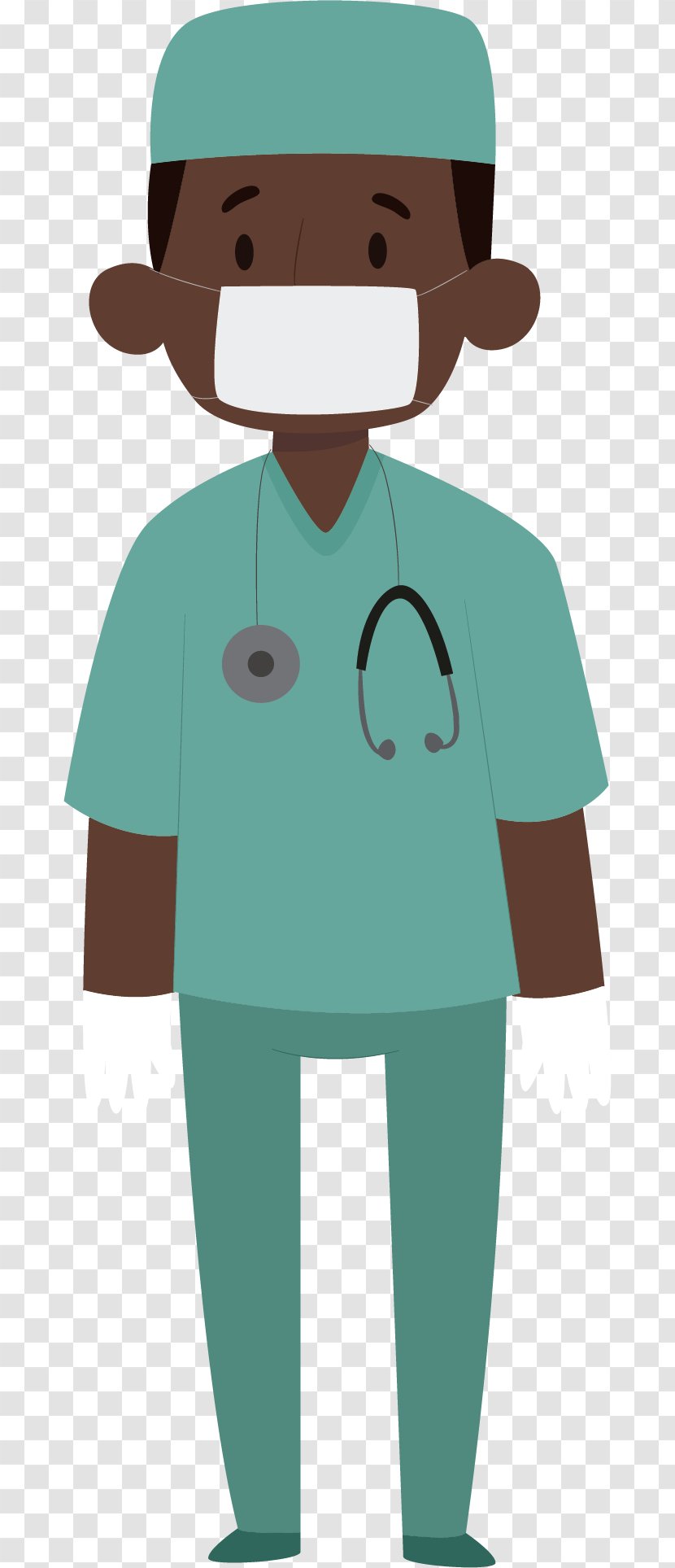 Physician Respirator Illustration - Green - Creative Mask Doctor Transparent PNG