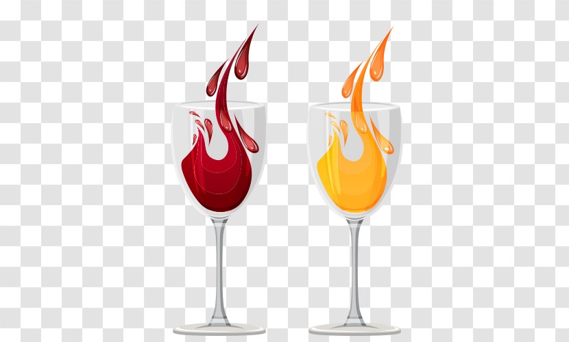 Cocktail Wine Juice - Stemware - Cartoon Glasses Transparent PNG