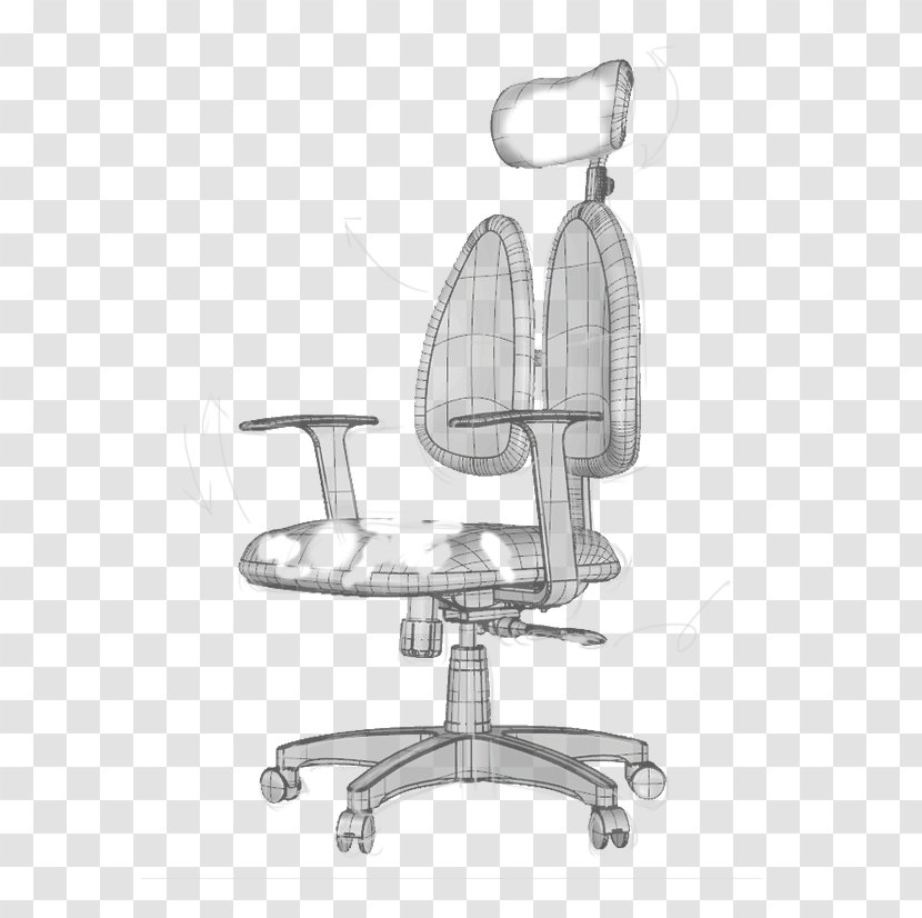 Office Chair - Metal - Freehand Line Drawing Double-backed Chairs Transparent PNG