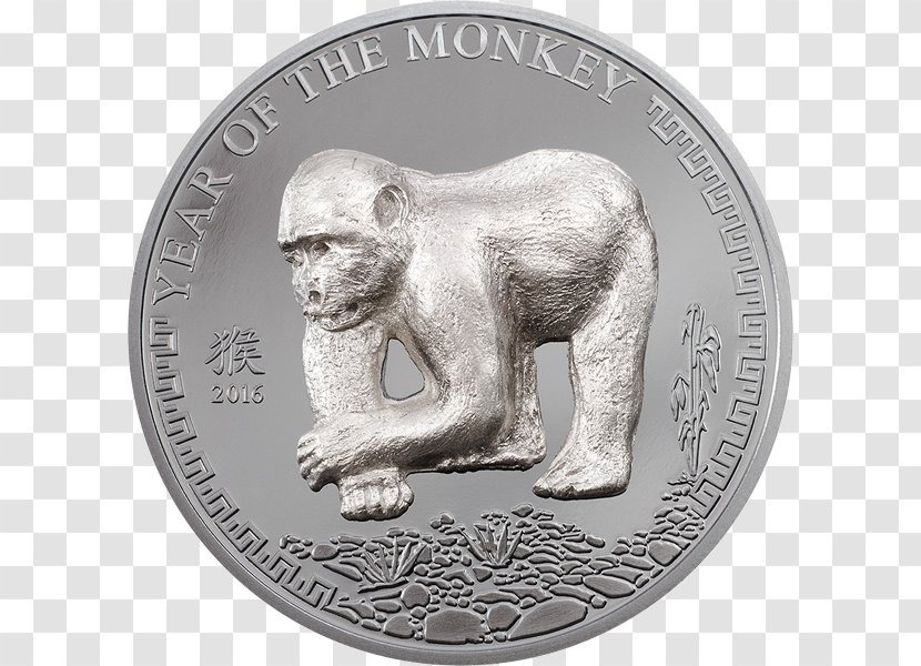 Mongolia Monkey Silver Coin Pig - Chinese Calendar - Year Of The Transparent PNG