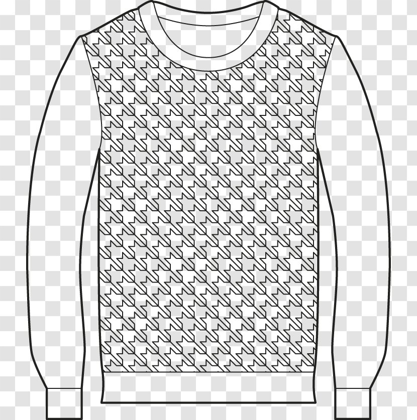 T-shirt Collar Neck Sleeve Outerwear - Monochrome Transparent PNG