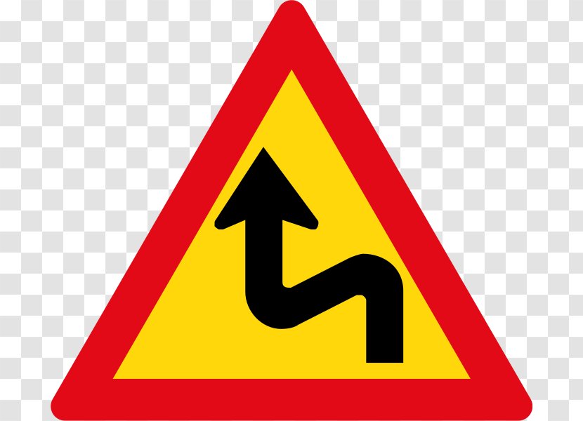 Traffic Sign Road Curve Warning - Yellow Transparent PNG