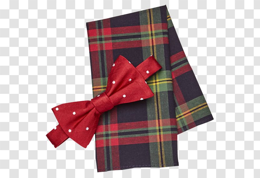 Tartan Red Necktie Bow Tie Clothing - Gift - Tablecloth Transparent PNG