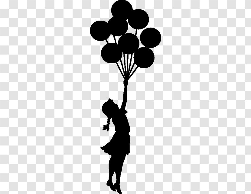 Balloon Girl Banksy With Balloons Street Art Decal - Silhouette Transparent PNG