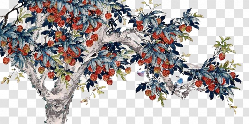 Lychee Chinese Painting - Tree - Litchi Transparent PNG