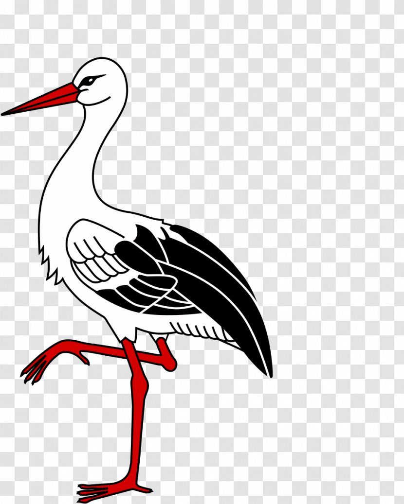 Clip Art White Stork Image The Hague - Vertebrate - With Baby Transparent PNG