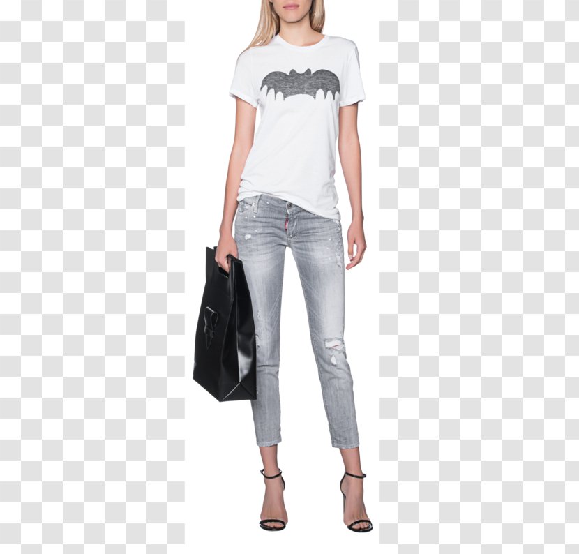 Jeans T-shirt Shoulder Denim Leggings - Model Transparent PNG