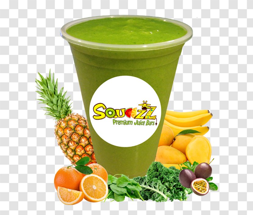 Squeezz Juice Vegetarian Cuisine Health Shake Smoothie - Pineapple - Spinach Carrot Transparent PNG
