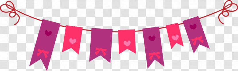 Valentine's Day Greeting Card Clip Art - Banner - Cartoon Cute Pull Flag Transparent PNG