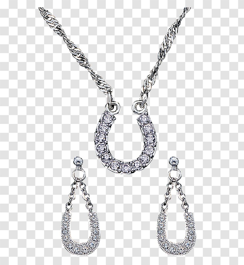 Earring Necklace Jewellery Silversmith Horseshoe - Diamond Transparent PNG