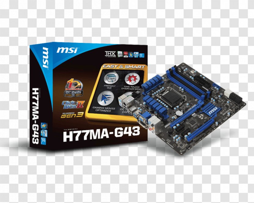 Intel LGA 1155 Motherboard MSI MicroATX - Io Card Transparent PNG