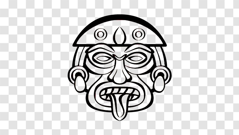 Aztec Calendar Stone Coloring Book Maya Civilization Drawing - Human Behavior - Mask Culture Transparent PNG