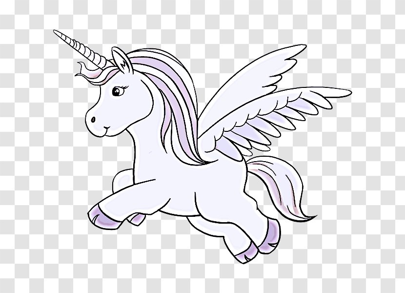 Unicorn - Wing - Coloring Book Transparent PNG