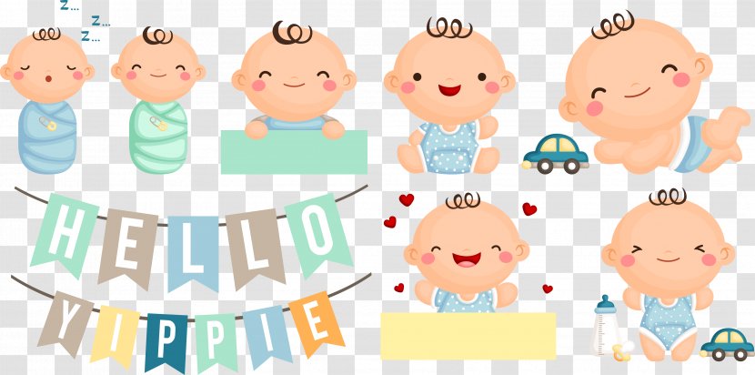 Infant Cartoon Illustration - Human Behavior - Baby Blue Transparent PNG