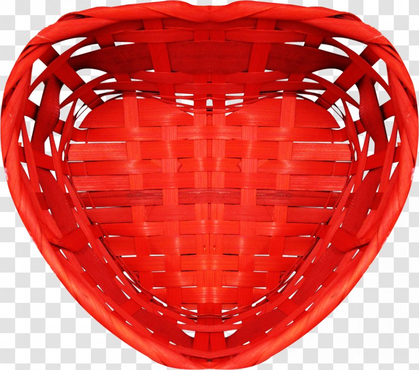 Red Heart Basket - Bamboe - Creative Bamboo Red,Heart-shaped Transparent PNG