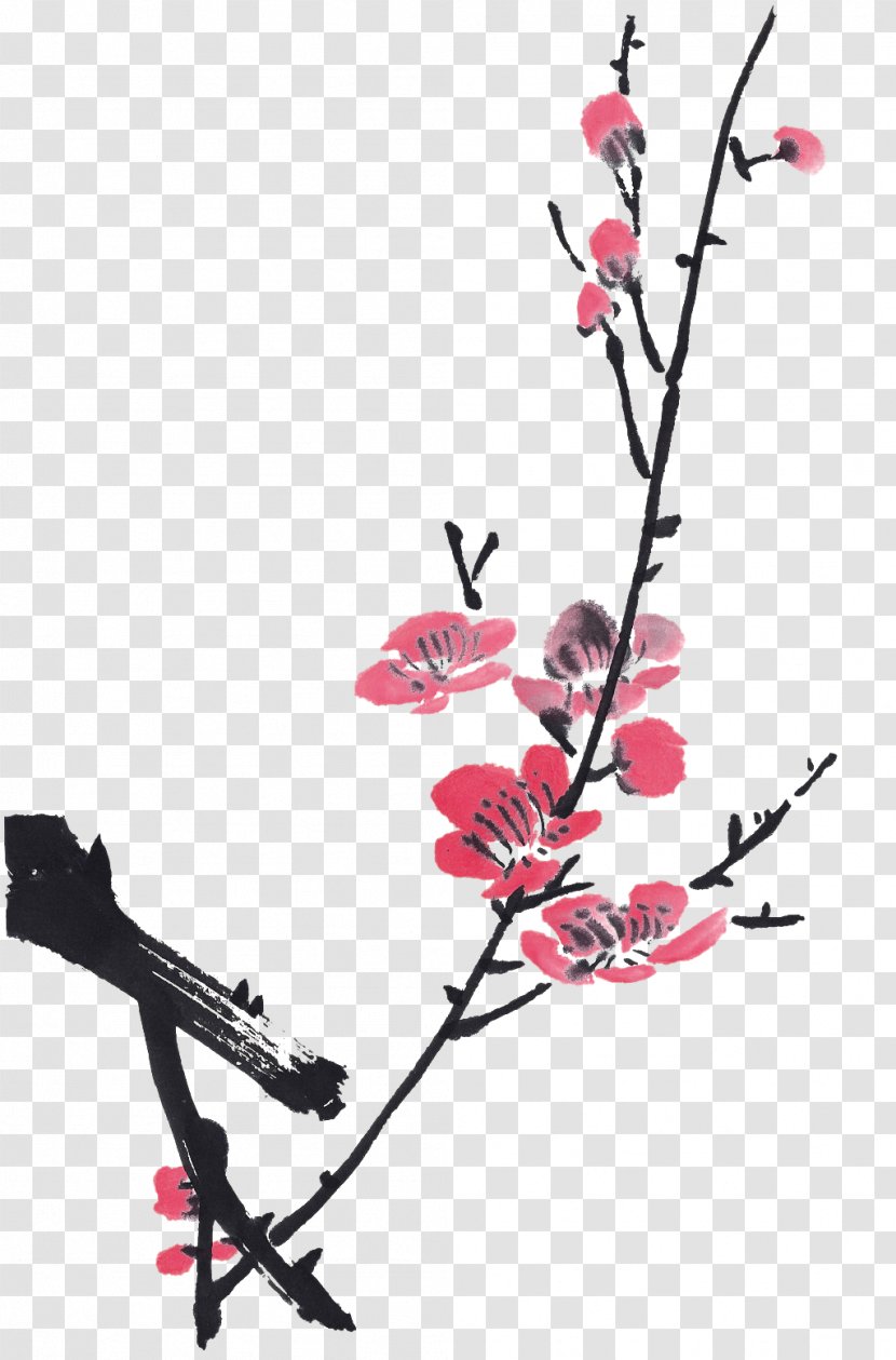 Ink Wash Painting Chinese - Flower - Plum Transparent PNG