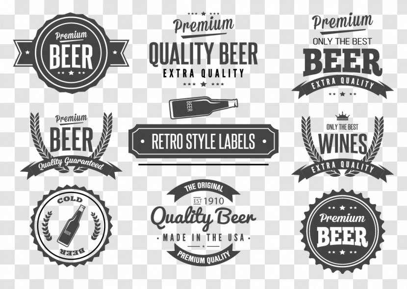 Label Vintage Logo Clip Art - Vector Beer Labels Transparent PNG
