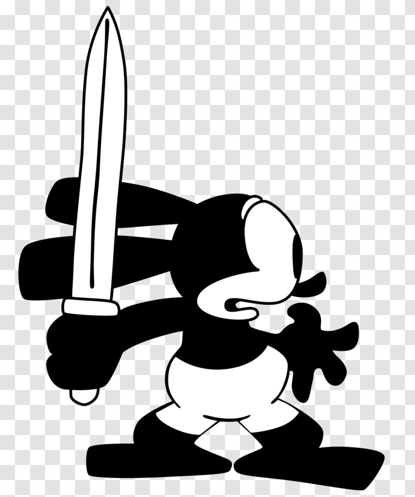 Black And White Monochrome Photography Silhouette - Art - Oswald The Lucky Rabbit Transparent PNG
