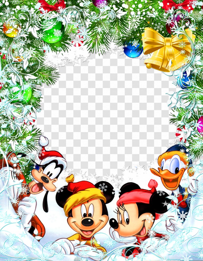 Mickey Mouse Minnie Christmas Picture Frame Clip Art - Fir - Star Friends Cliparts Transparent PNG