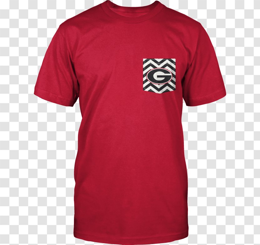 Printed T-shirt Sleeve Red Clothing - Active Shirt Transparent PNG