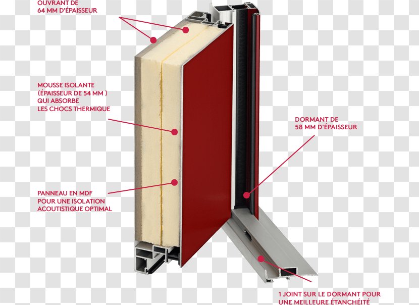 Wood Dormant Isolant Aluminium Door Transparent PNG