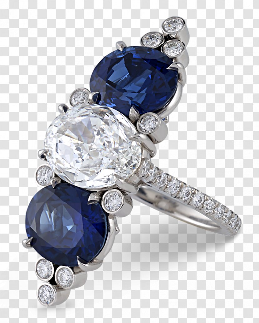 Sapphire Cobalt Blue Body Jewellery Diamond - Ring - Estate Jewelry Transparent PNG