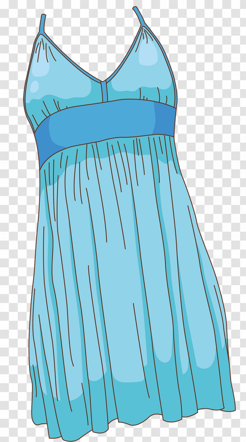 Beach Dress Clip Art - Blue Sling Transparent PNG