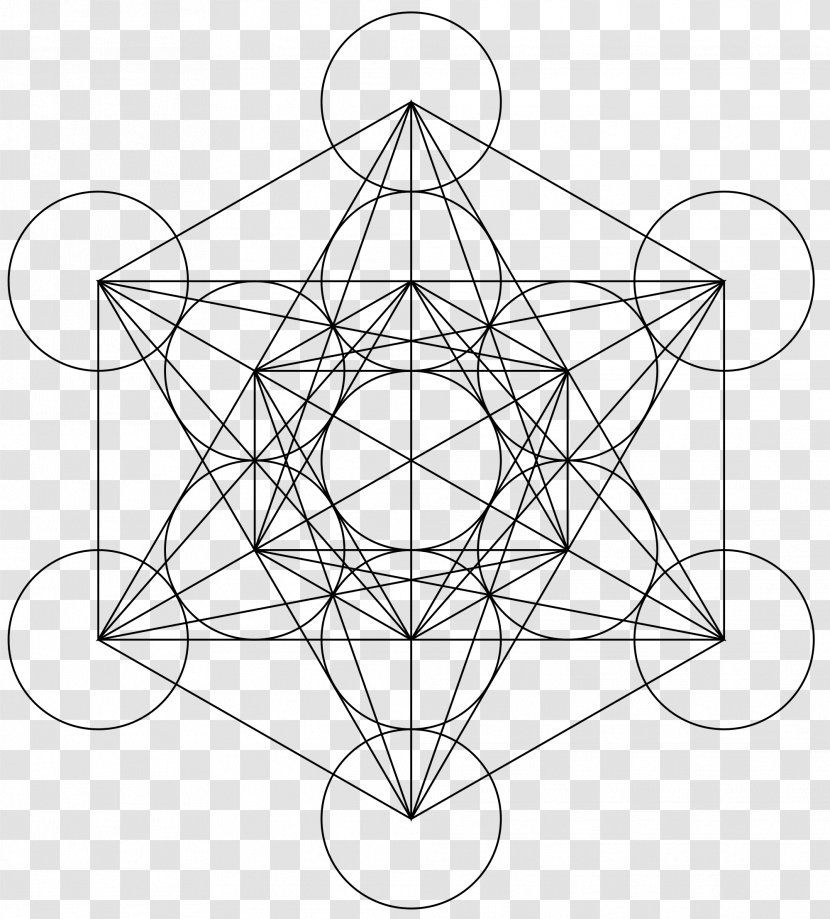Metatron's Cube Overlapping Circles Grid Sacred Geometry - Point - Einstein Transparent PNG