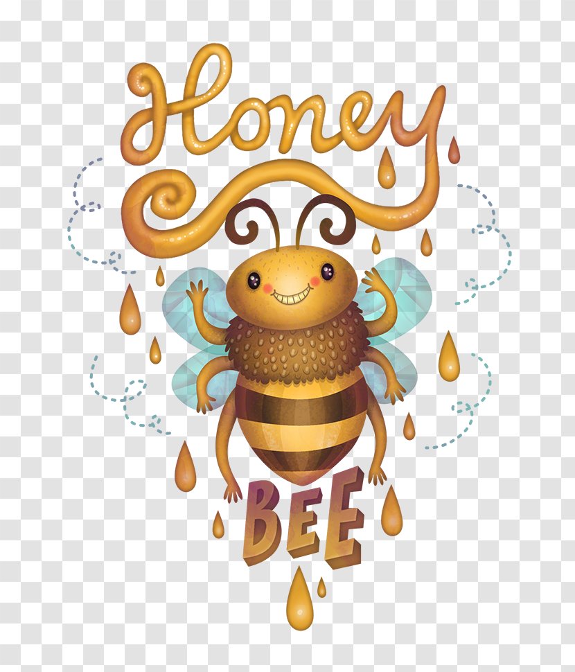 Honey Bee Illustration - Pattern Transparent PNG