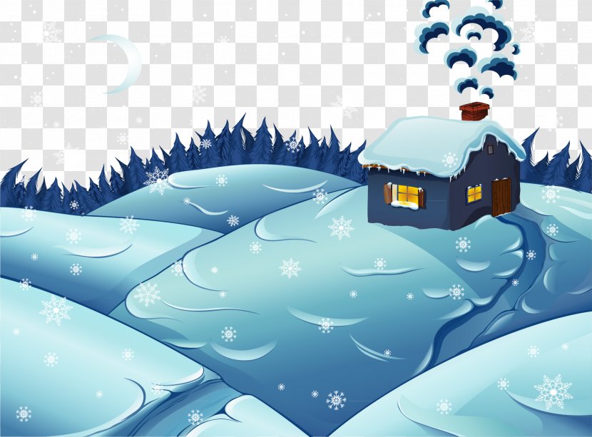 Snow Winter Illustration - Watercolor - Cabin Transparent PNG