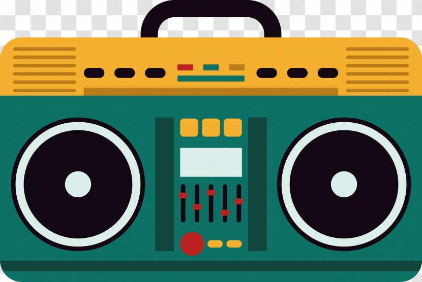 Microphone Boombox Clip Art - Yellow - Radio Vector Transparent PNG