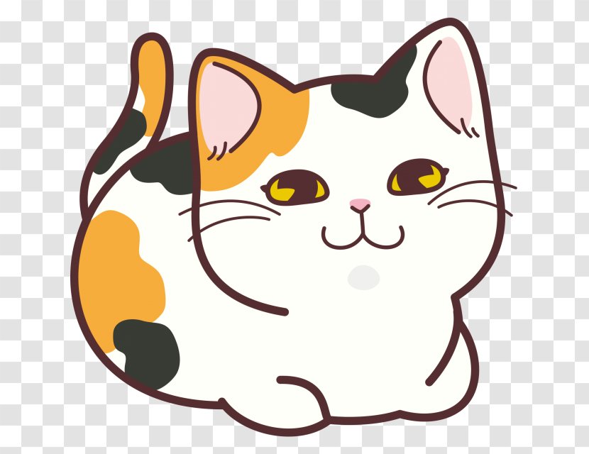 Calico Cat 香箱座り Illustrator Transparent PNG