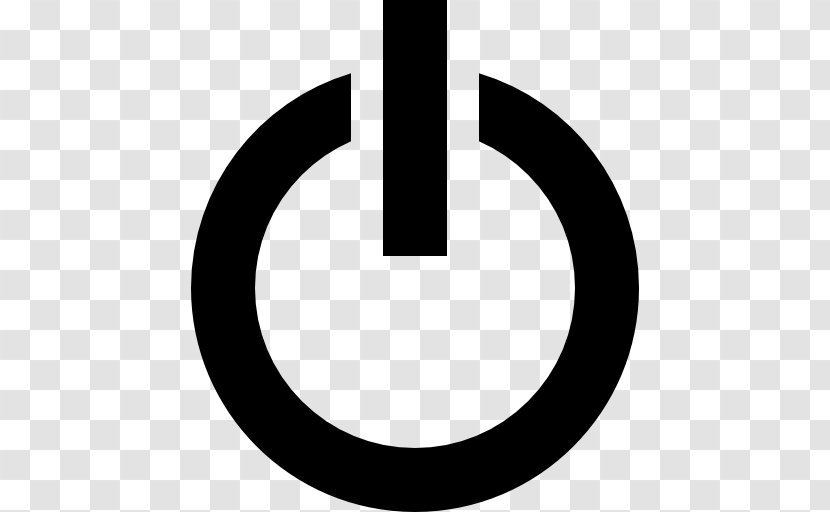 Power Symbol Sign - Black And White Transparent PNG