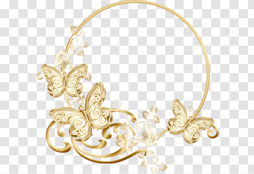 Picture Frame Jewellery Gold - Frames - Butterfly Jewelry Transparent PNG