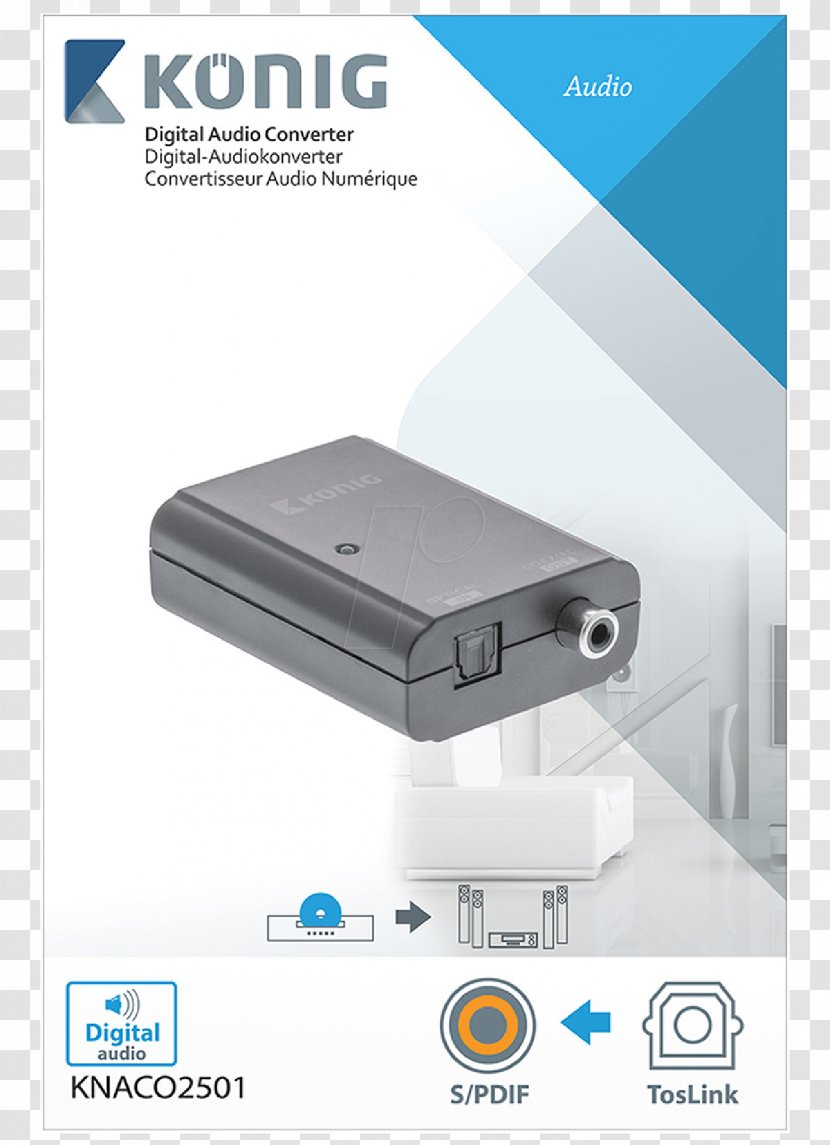 Digital Audio TOSLINK S/PDIF RCA Connector Data - Electronics - Digitaltoanalog Converter Transparent PNG