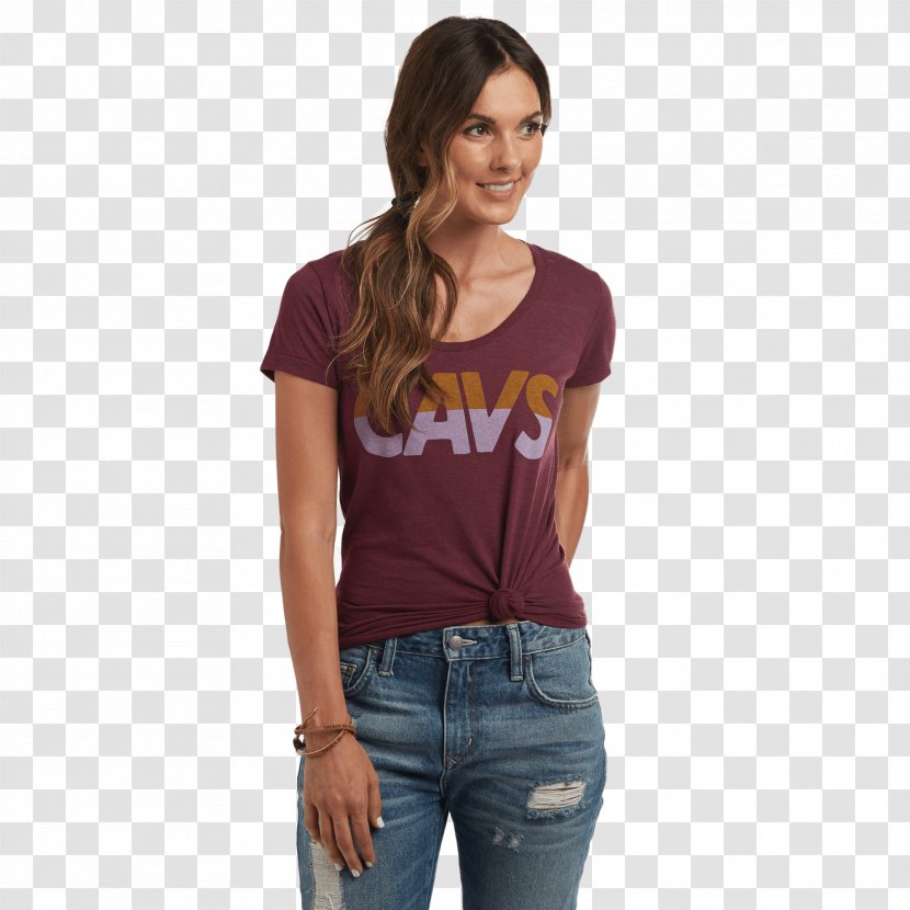 T-shirt Shoulder Sleeve Maroon Jeans Transparent PNG