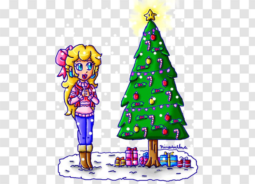 Christmas Tree Ornament Clip Art Spruce Illustration - Peach，tree Transparent PNG