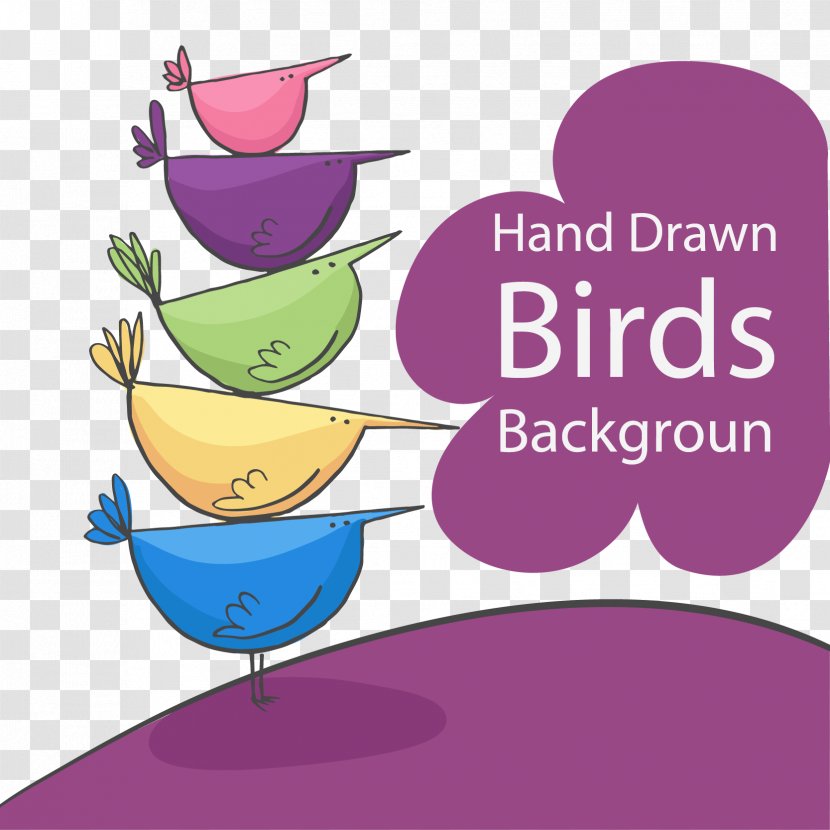 Bird Clip Art - Flower - Hand Drawing Cartoon Transparent PNG