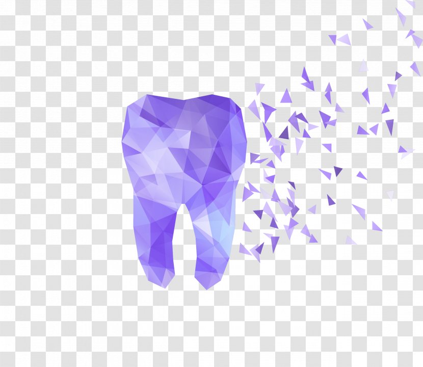 Human Tooth Dentistry Illustration - Polygon - Colorful Abstract Perspective Fragments Transparent PNG